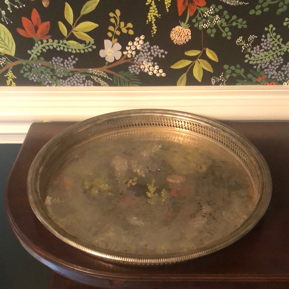 International Silver Co. l Vintage Large Round Silver Plated Tray